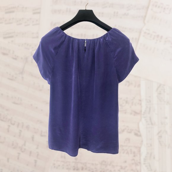 Context 100% Silk Purple Blouse, Size 14 - Picture 2 of 3
